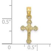 10K Mini Crucifix W/ Fancy Tips Charm-10K8588