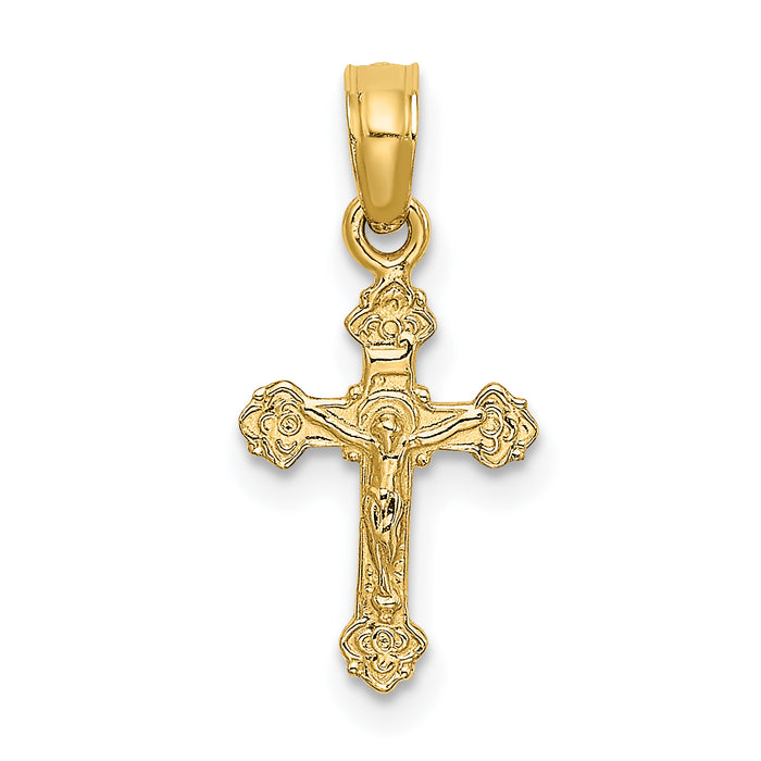 10K Mini Crucifix W/ Fancy Tips Charm-10K8588
