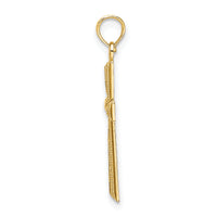 10K D/C Textured Cross Charm-10K8591