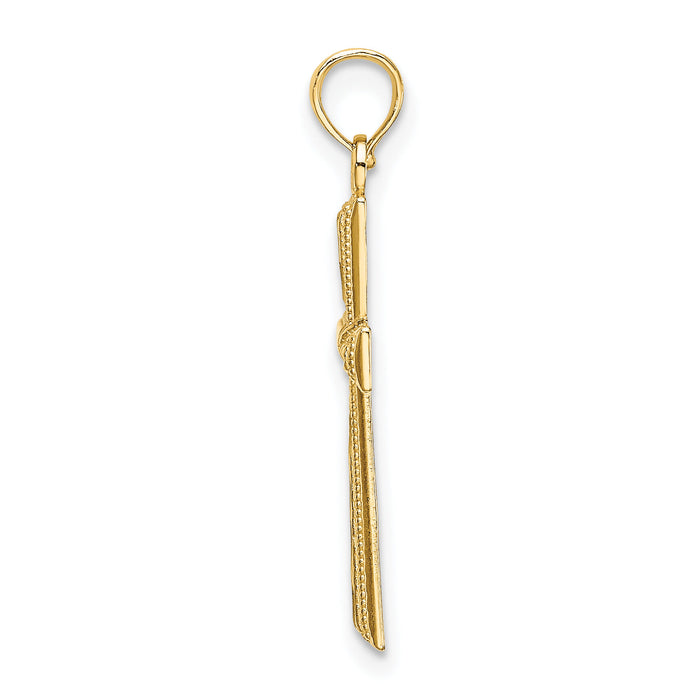 10K D/C Textured Cross Charm-10K8591