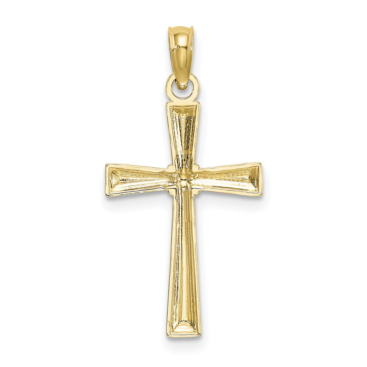 10K D/C Textured Cross Charm-10K8591