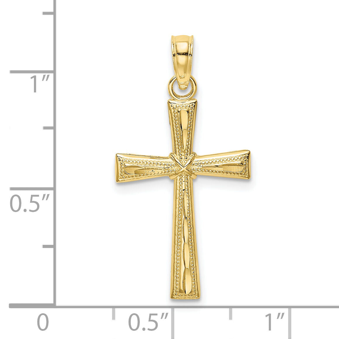 10K D/C Textured Cross Charm-10K8591