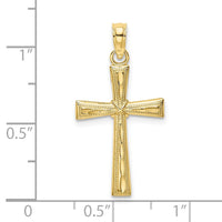 10K D/C Textured Cross Charm-10K8591