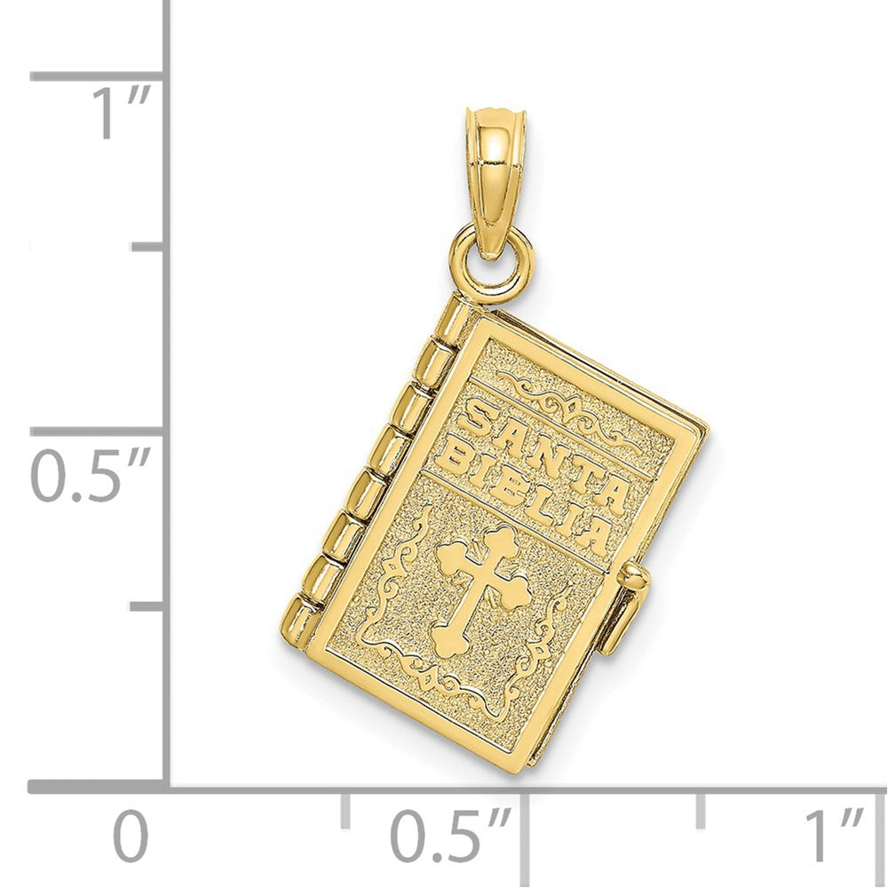 10K 3-D Moveable Santa Biblia Book/Spanish Bible Charm-10K8596