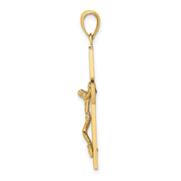 10K Textured Swirl Design Crucifix Charm-10K8598