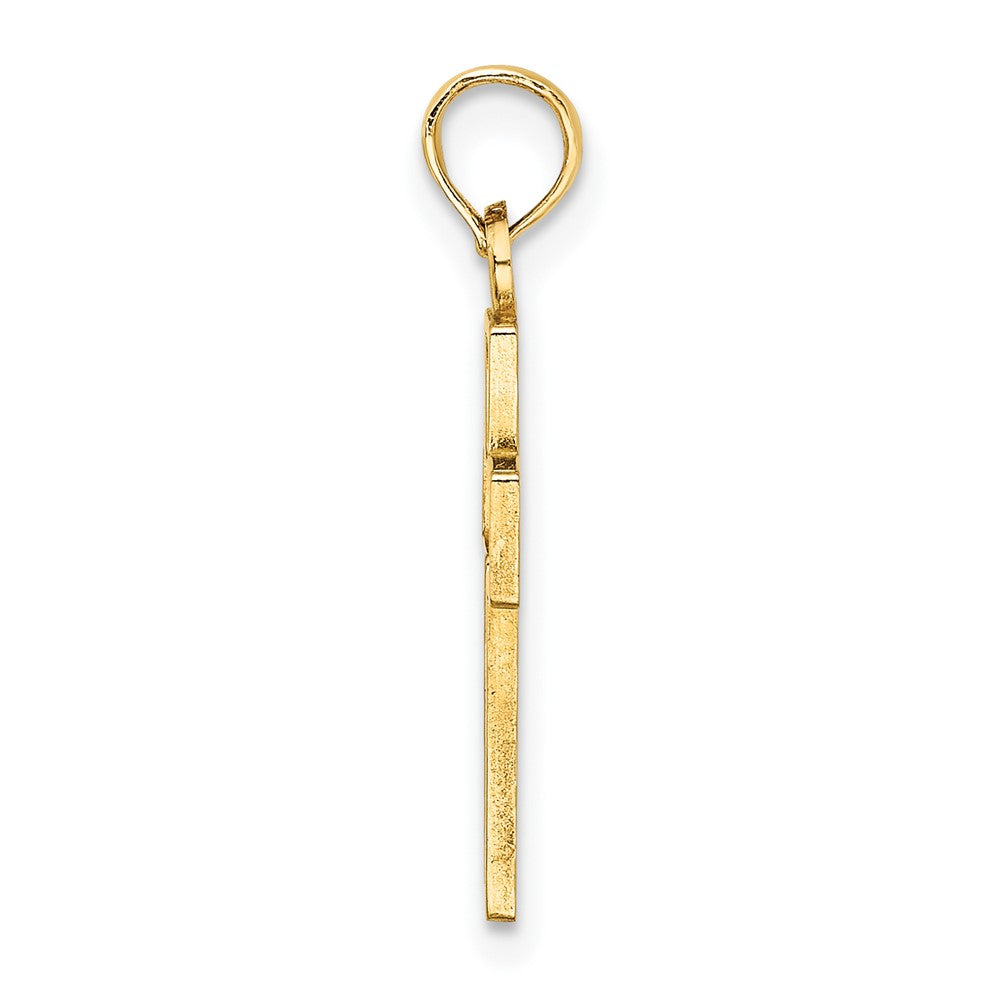 10K Flower In Cross Charm-10K8599