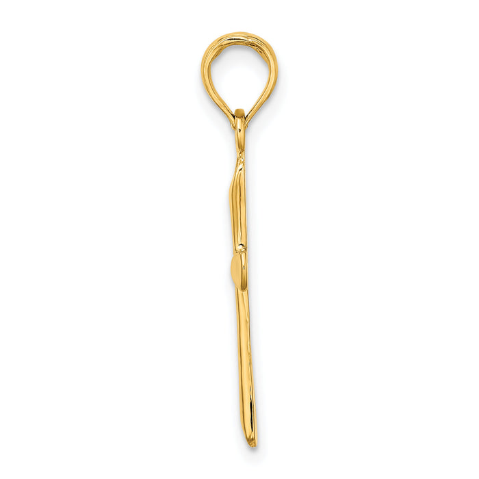 10K Polished Beveled Tip Cross Charm-10K8600