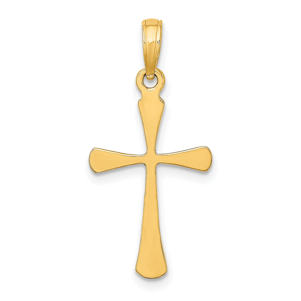 10K Polished Beveled Tip Cross Charm-10K8600
