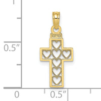 10K Cut-Out Heart Design Cross Charm-10K8601