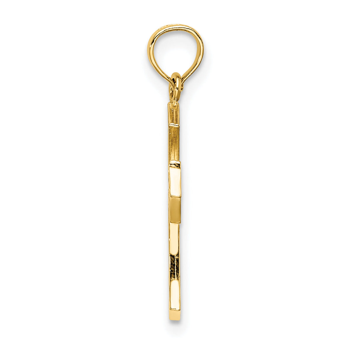 10K Textured Cut-Out Center Cross Charm-10K8603