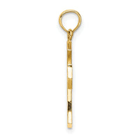 10K Textured Cut-Out Center Cross Charm-10K8603