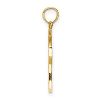 10K Textured Cut-Out Center Cross Charm-10K8603