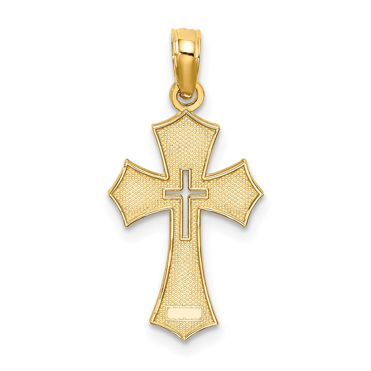 10K Textured Cut-Out Center Cross Charm-10K8603