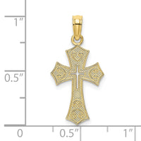 10K Textured Cut-Out Center Cross Charm-10K8603