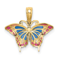 10K Small Enameled Blue and Red Butterfly Charm-10K8608