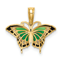 10K Small Green Enameled Butterfly Charm-10K8609