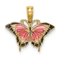 10K Small Enameled Pink Butterfly-10K8610