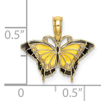10K Small Enameled Yellow Butterfly Charm-10K8611