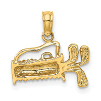 10K Textured Engraved Golf Bag Charm-10K8741
