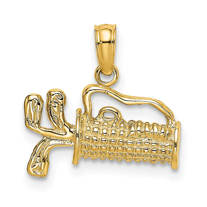 10K Textured Engraved Golf Bag Charm-10K8741