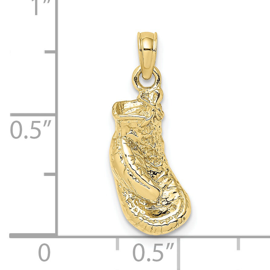10K 2-D Polished / Textured Single Boxing Glove Charm-10K8757