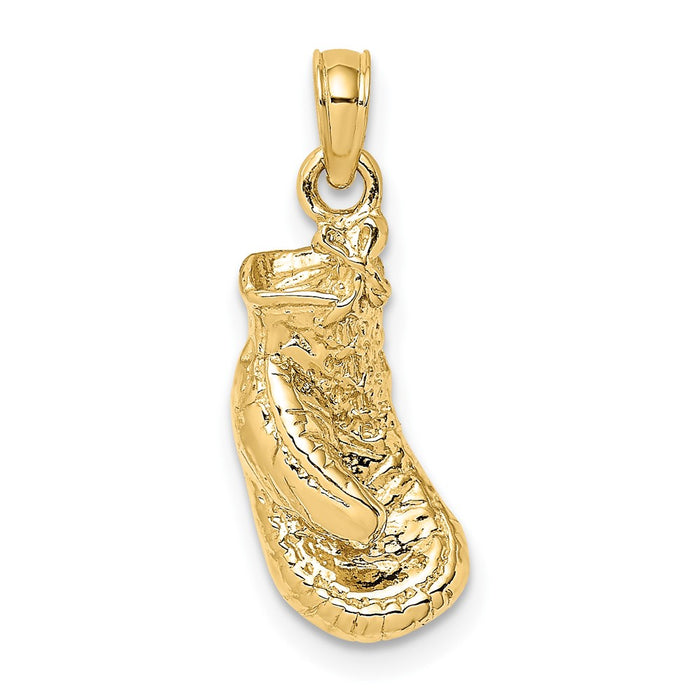 10K 2-D Polished / Textured Single Boxing Glove Charm-10K8757