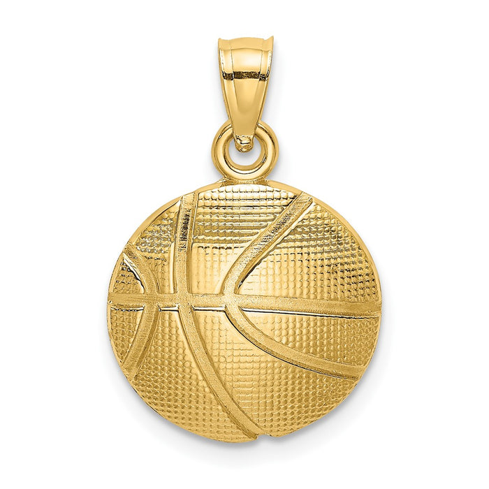 10K Textured Basketball Charm-10K8774