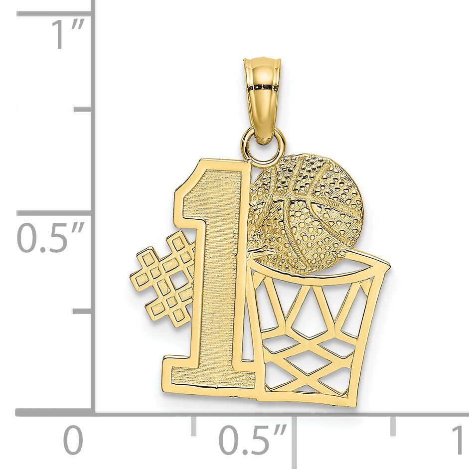 10K #1 Basketball with Hoop Charm-10K8775