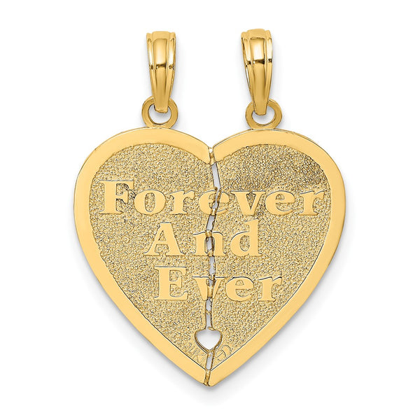 10K FOREVER AND EVER 2 Piece Break-A-Part Heart Charm-10K8853