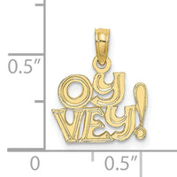 10K Polished and Engraved OY VEY Charm-10K8881