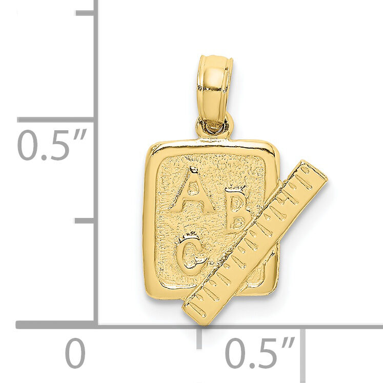 10K School Book and Ruler Charm-10K8937