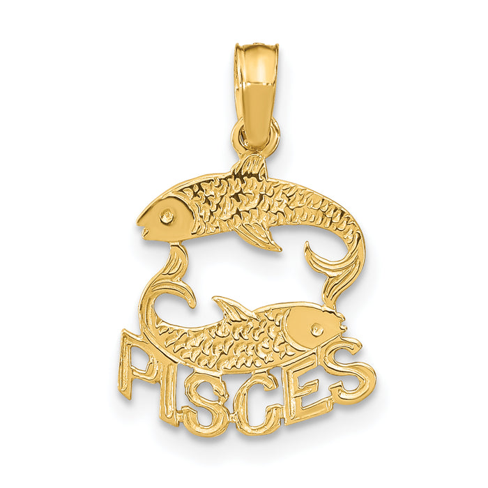 10K PISCES Zodiac Charm-10K8945