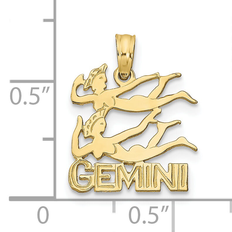 10K GEMINI Zodiac Charm-10K8948
