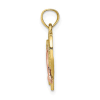 10K Two-tone w/White Rhodium Dolphin In Heart Charm-10K8976