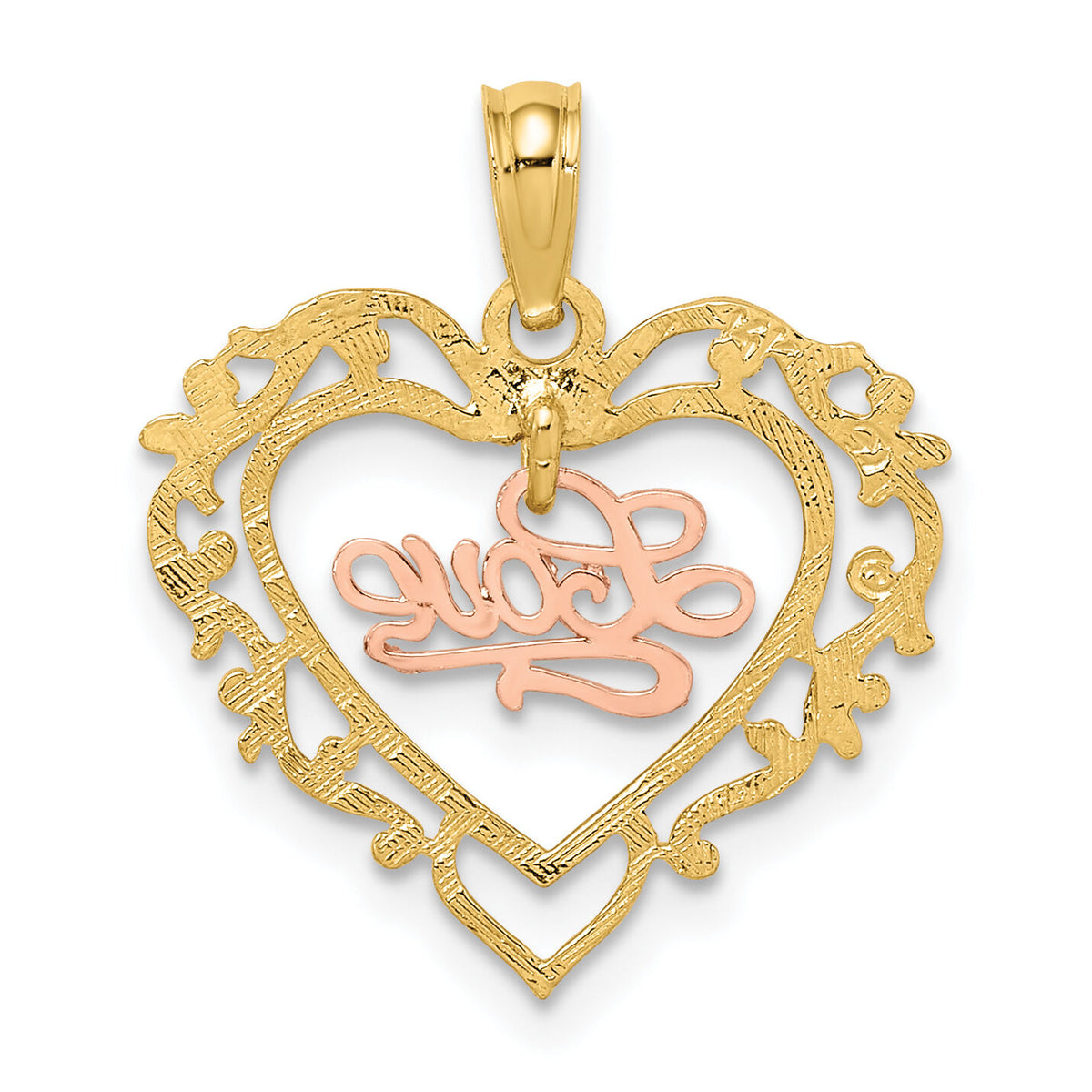 10K Two-Tone LOVE In Heart Charm-10K8984