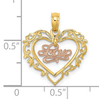 10K Two-Tone LOVE In Heart Charm-10K8984