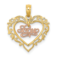 10K Two-Tone LOVE In Heart Charm-10K8984