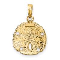 10K W/ Rhodium Polished Sand Dollar Charm-10K8987