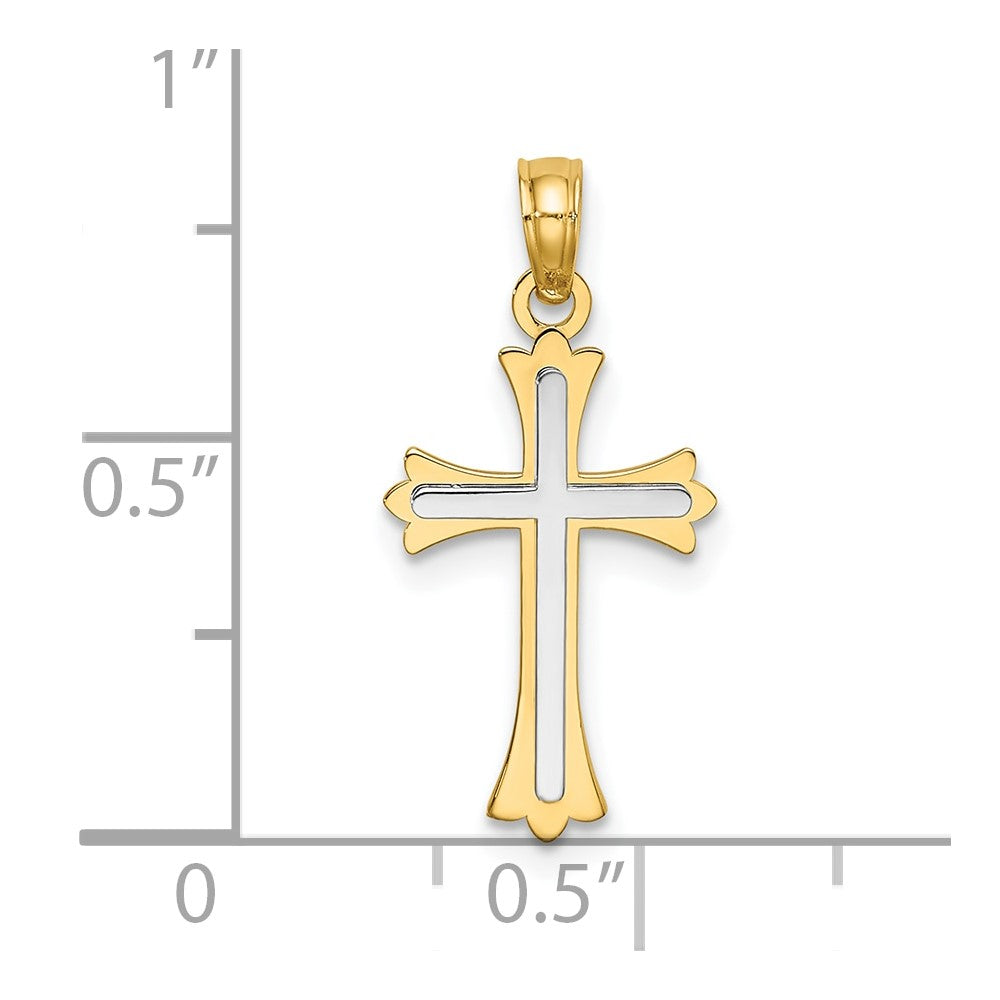 10k Two-tone Center Cross Charm-10K8994