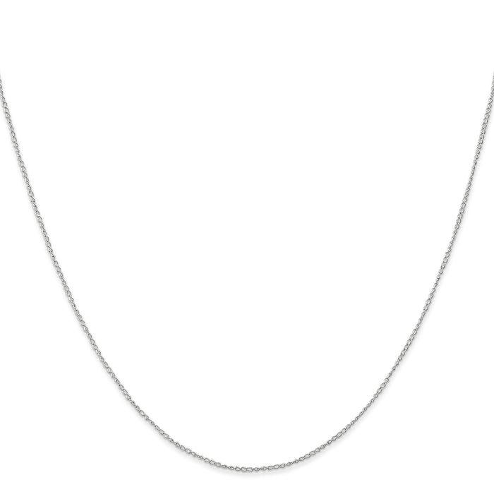 10k White Gold .5mm Carded Curb Chain-10K8CW-24