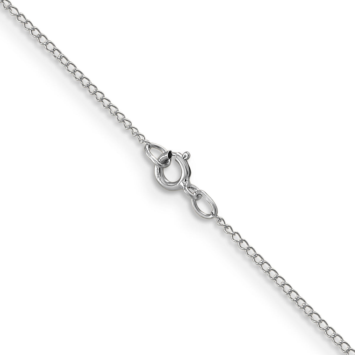 10k White Gold .5mm Carded Curb Chain-10K8CW-18