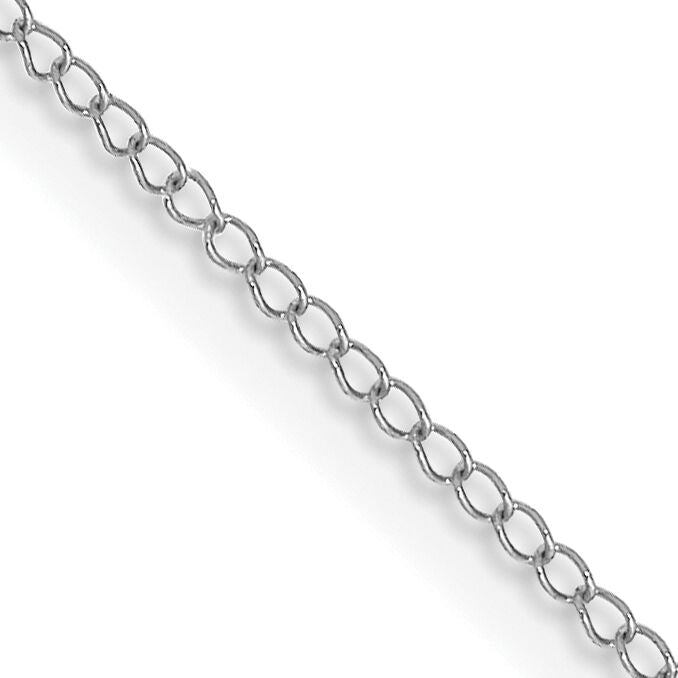 10k White Gold .5mm Carded Curb Chain-10K8CW-16