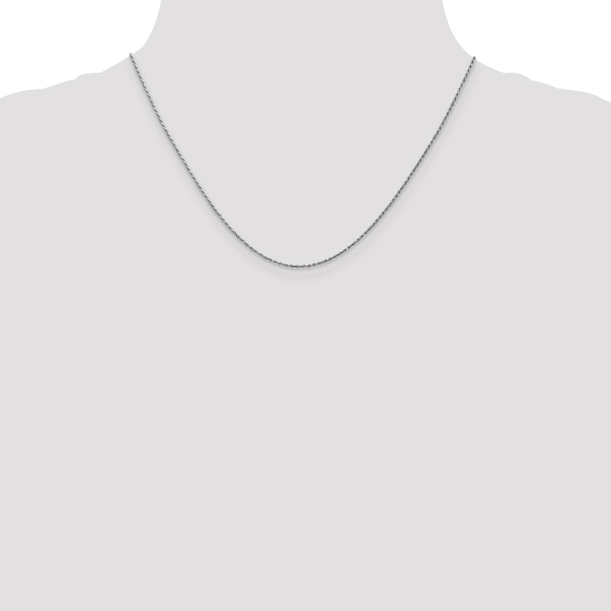 10k White Gold .95mm Carded Cable Rope Chain-10K8RW-18