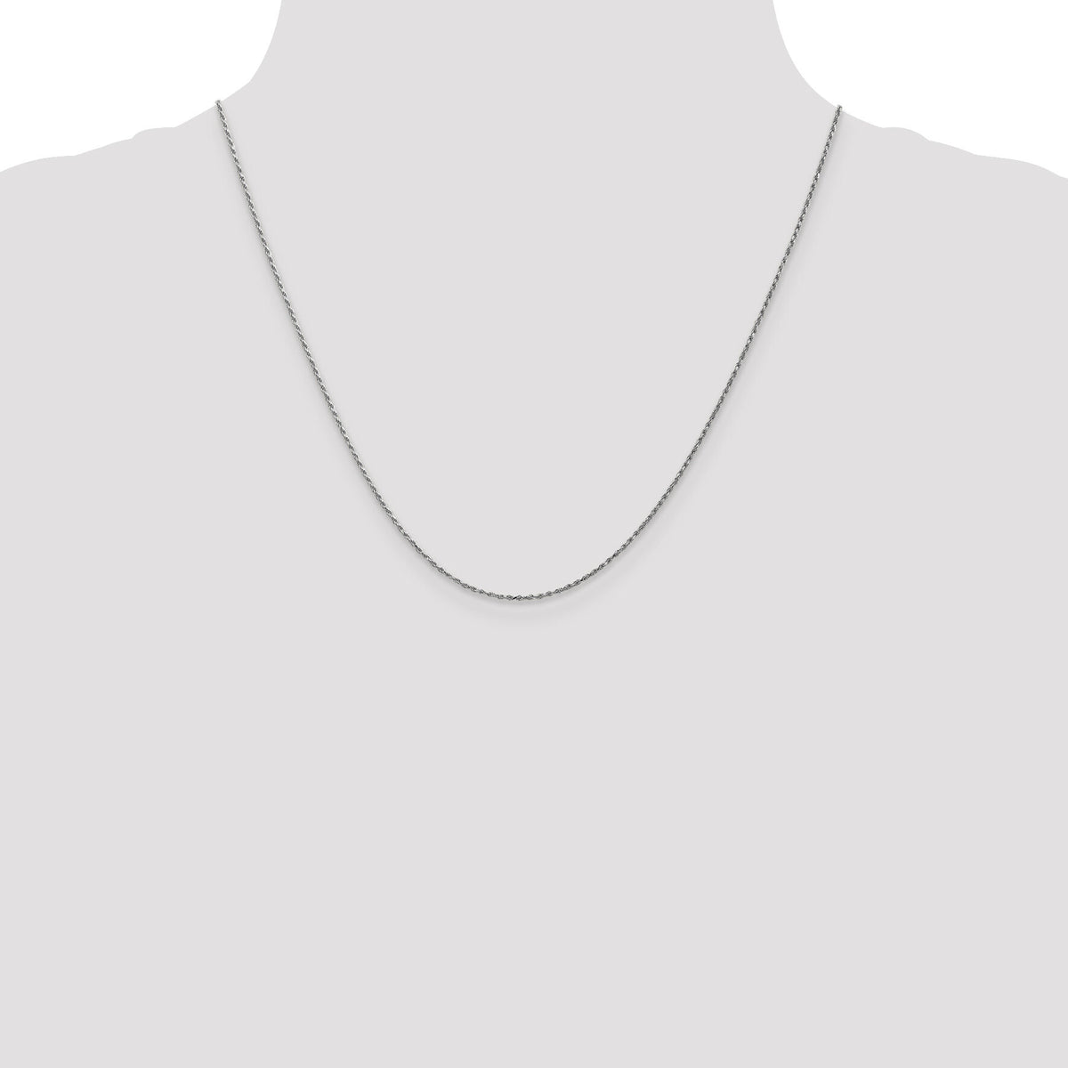 10k White Gold .95mm Carded Cable Rope Chain-10K8RW-20