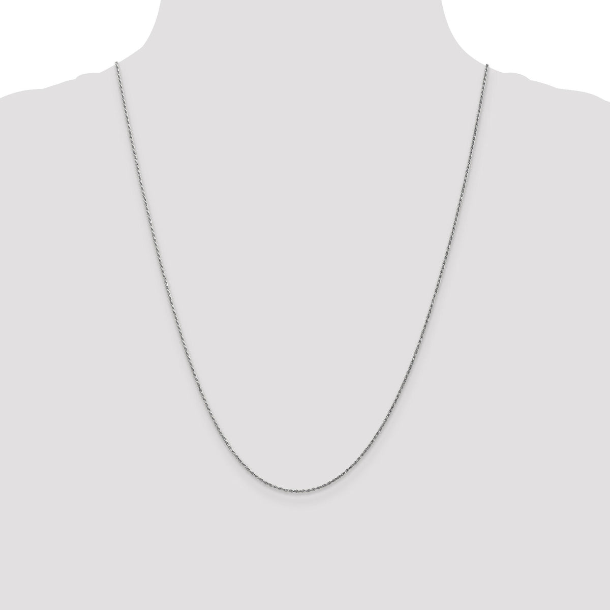 10k White Gold .95mm Carded Cable Rope Chain-10K8RW-24