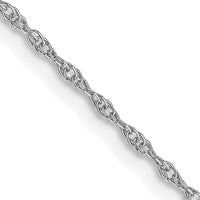 10k White Gold .95mm Carded Cable Rope Chain-10K8RW-18
