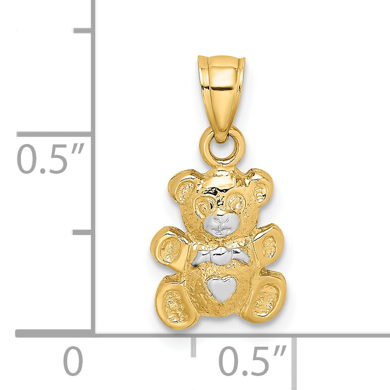 10k w/Rhodium Teddy Bear Charm-10K9004