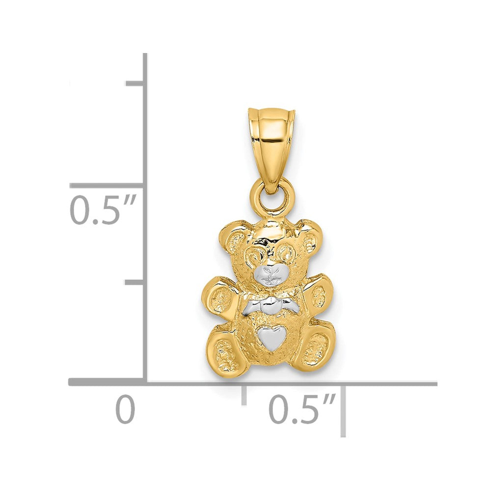 10k w/Rhodium Teddy Bear Charm-10K9004