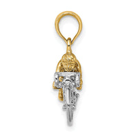 10K W/ Rhodium 3-D Bicycle With Rider Charm-10K9020