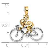 10K W/ Rhodium 3-D Bicycle With Rider Charm-10K9020